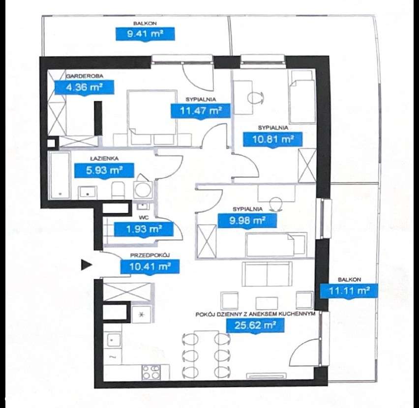 Cztery Pokoje w Nowoczesnym Budynku z 2022 roku! Dwa Balkony! Garaż!-14