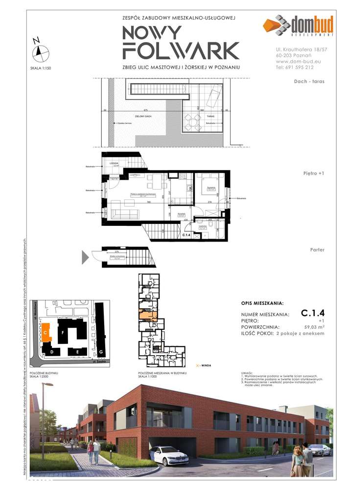 2-pokojowe mieszkanie 55m2 Bez Prowizji - Pełny obrazek: 2/7