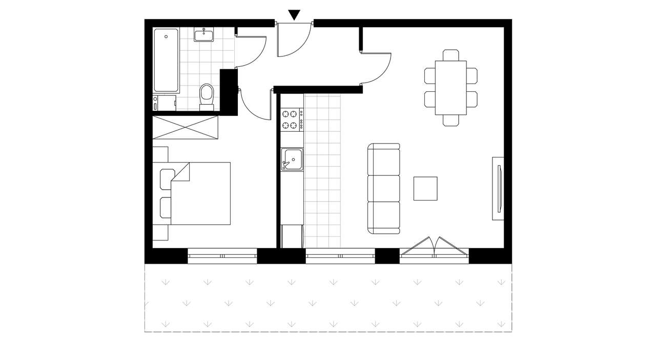 2-pokojowe mieszkanie 47m2 + balkon Bez Prowizji - Pełny obrazek: 4/9