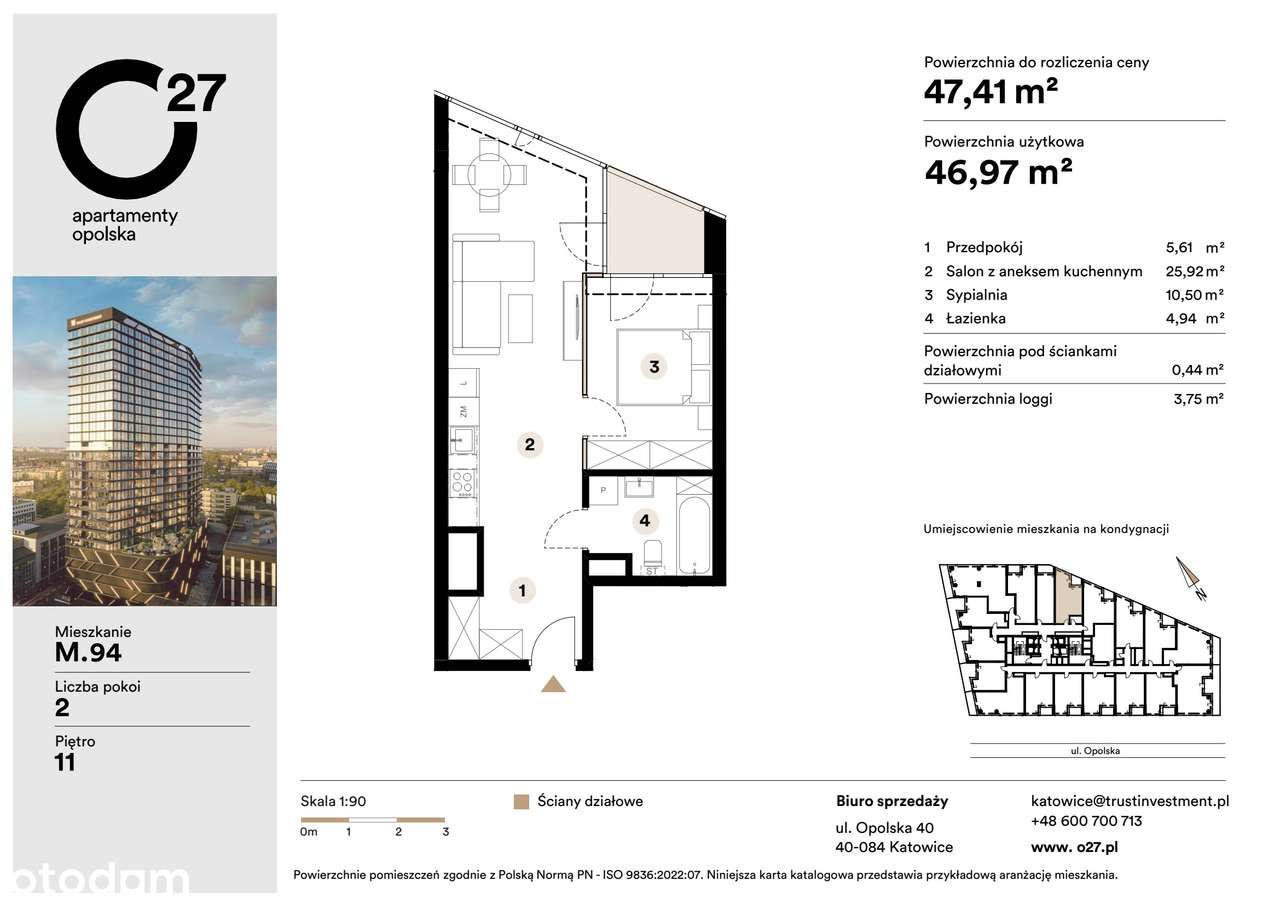 2-pokojowe mieszkanie 46m2 + loggia Bez Prowizji - Pełny obrazek: 2/10