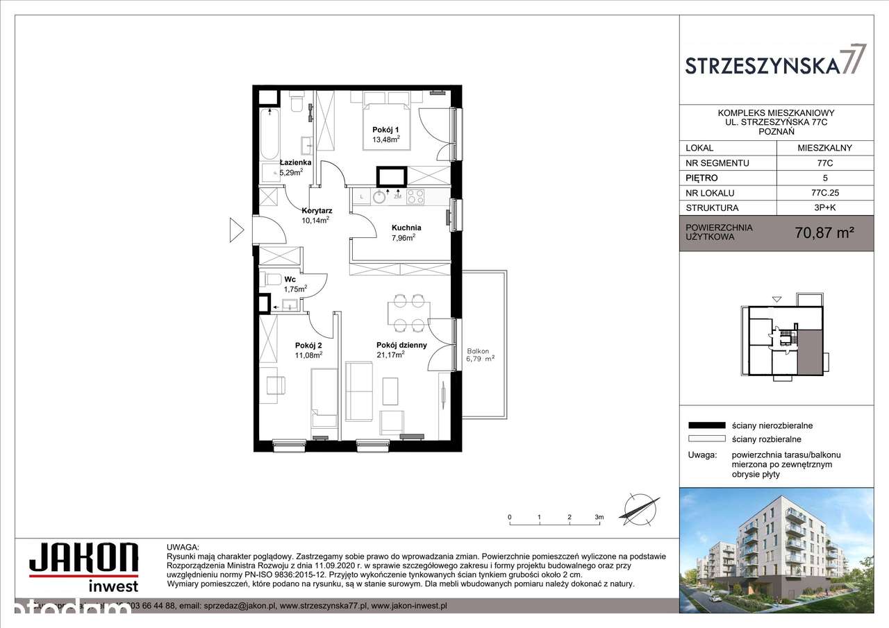 3-pokojowe mieszkanie 70m2 + balkon Bez Prowizji - Pełny obrazek: 2/7