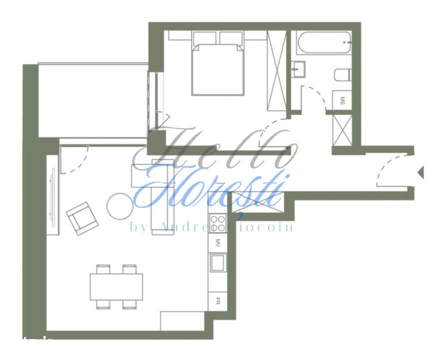 Apartament 2 camere 58.2 mp si logie 8.5 mp in Hexagon - Imagine principală: 3/3