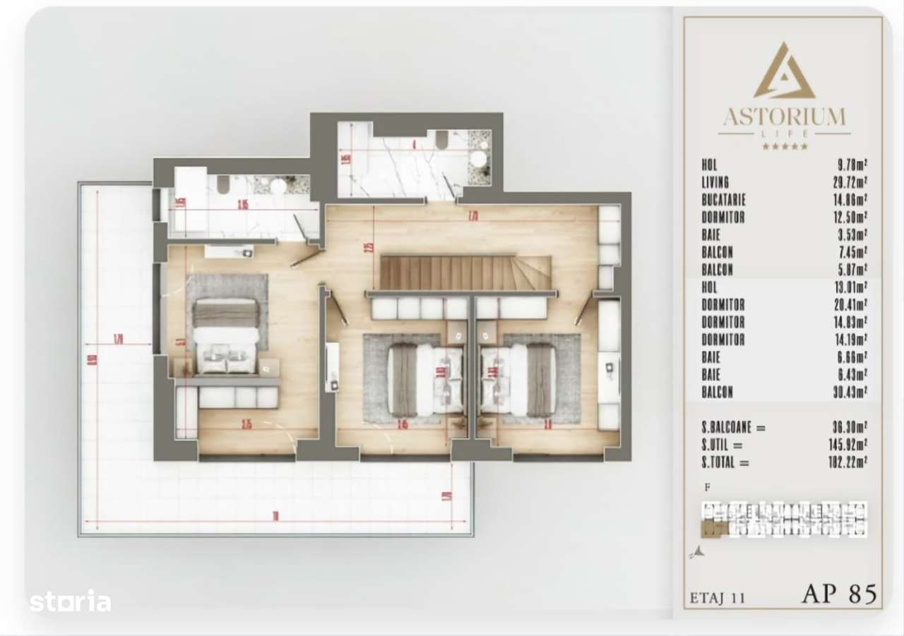 DUPLEX 5CAM. IN PROIECTUL ASTORIUM LIFE / IZOLATIE VATA BAZALTICA! - Imagine principală: 5/12