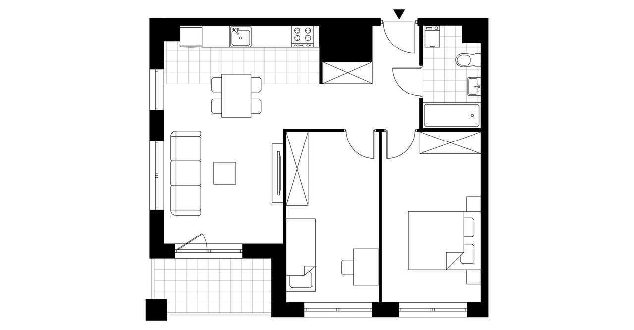 3-pokojowe mieszkanie 57m2 + balkon Bezpośrednio - Pełny obrazek: 3/8