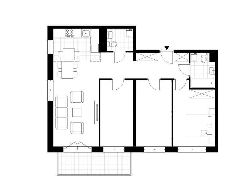M4 taras 8m2 widna kuchnia Komórka Garaż Słoneczne - Pełny obrazek: 4/4
