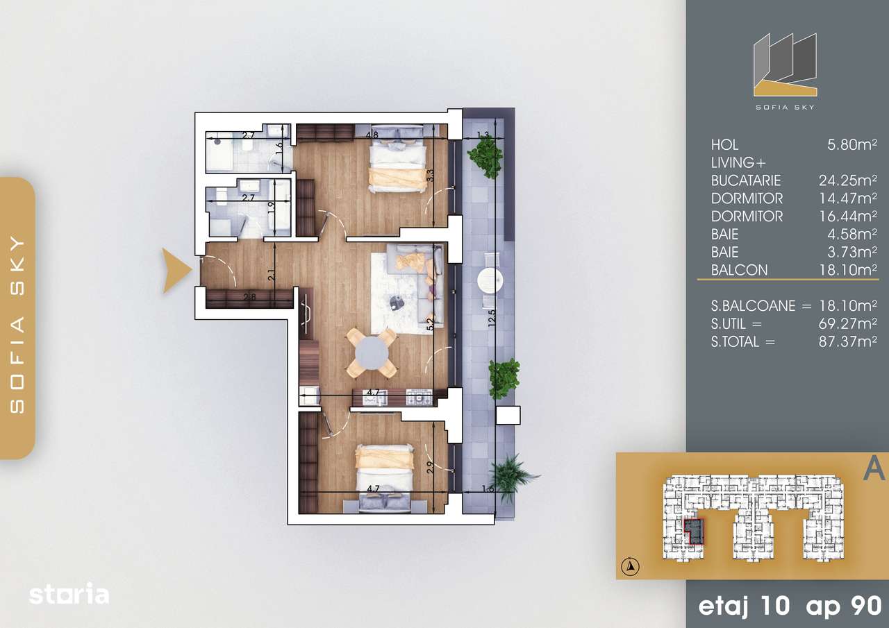 3 camere finalizare rapida 700 metri M Nicolae Teclu Titan Pallady - Imagine principală: 2/10