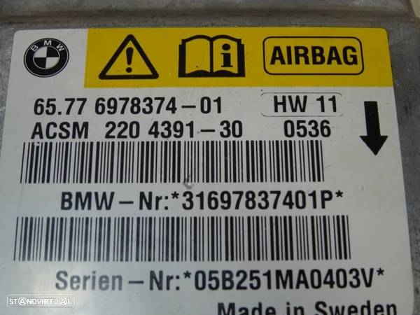 Centralina De Airbags Bmw 5 (E60)  6978374 01 / 220439130 / 697837401 - 3