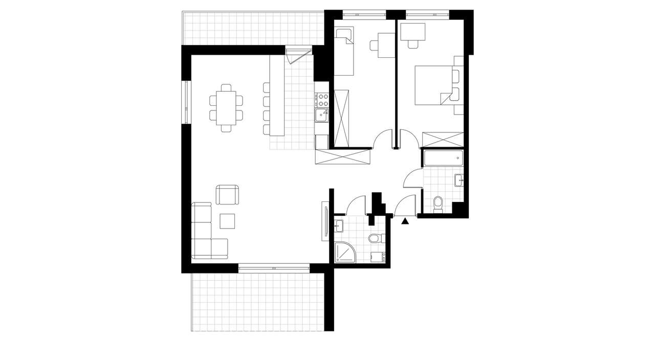 3-pokojowe mieszkanie 95m2 + taras Bezpośrednio - Pełny obrazek: 3/8