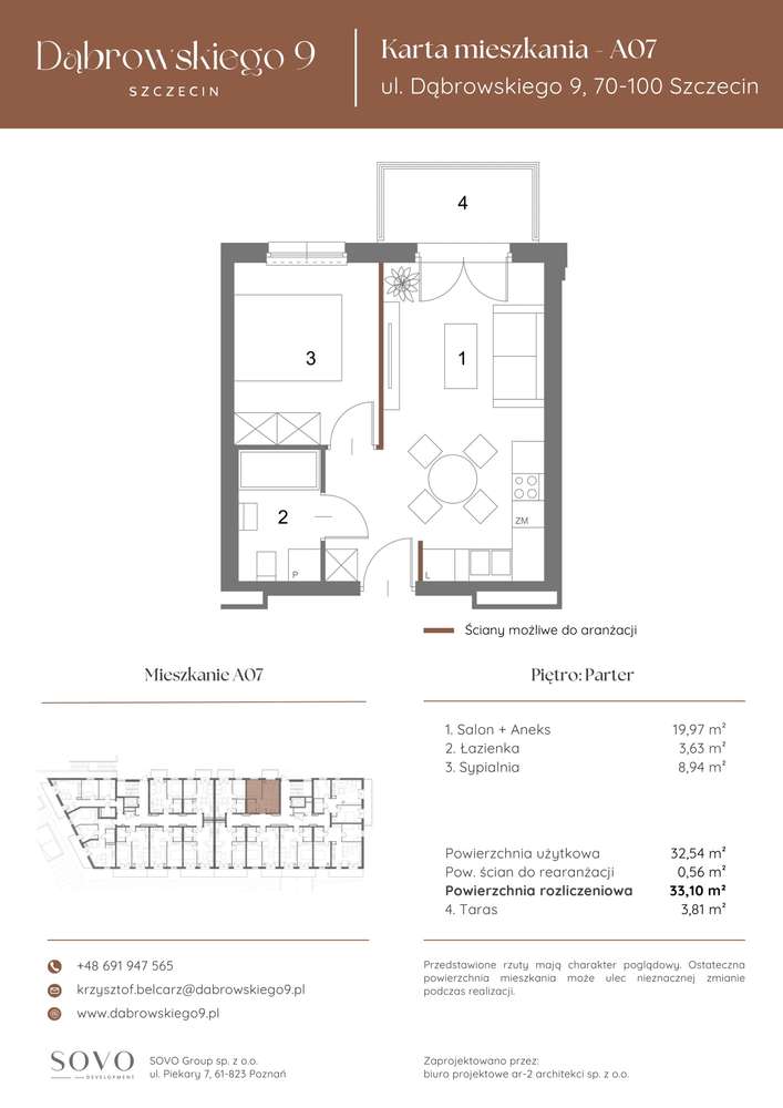 Dąbrowskiego 9 | mieszkanie 1-pok. | A7 - Pełny obrazek: 2/7