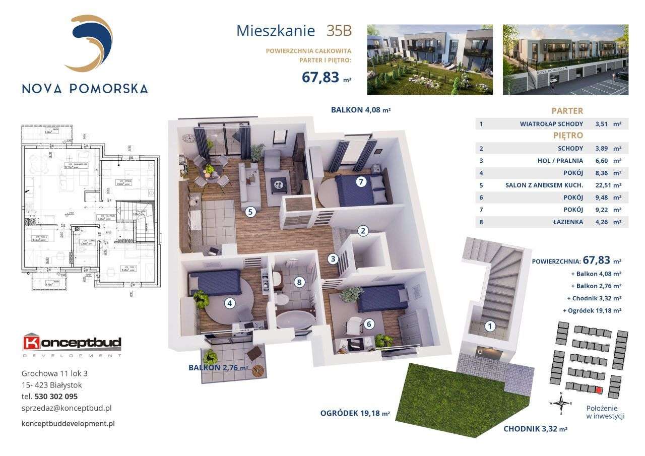 Nova Pomorska | mieszkanie 35B | 67.83 m2 - Pełny obrazek: 2/7