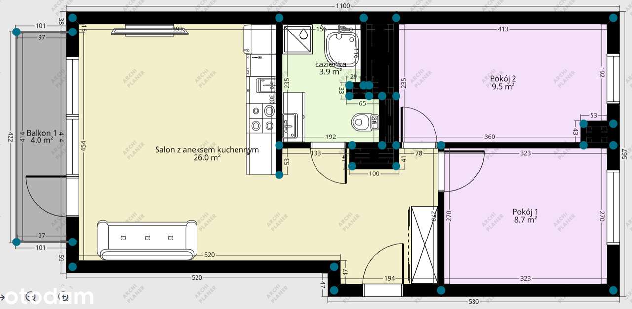 KSM, 3 pokoje,48m2,  parter, po gen remoncie z meblami na wymiar-13