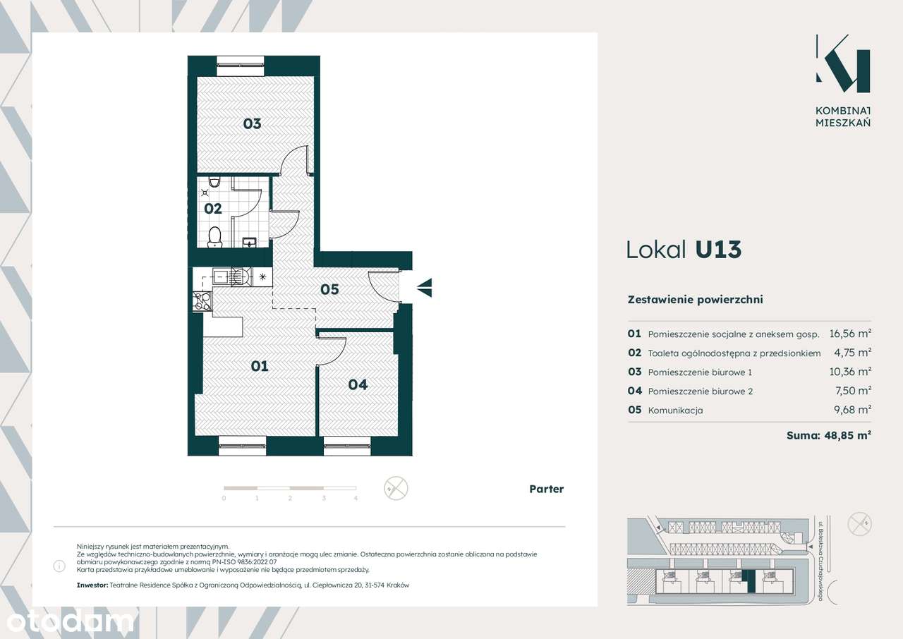 Inwestycja Kombinat Mieszkań - lokal użytkowy U13-0