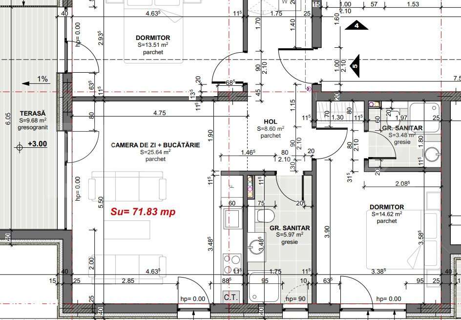 Apartament cu 3 camere si terasa – Bloc Nou Premium, Apahida - Imagine principală: 5/5