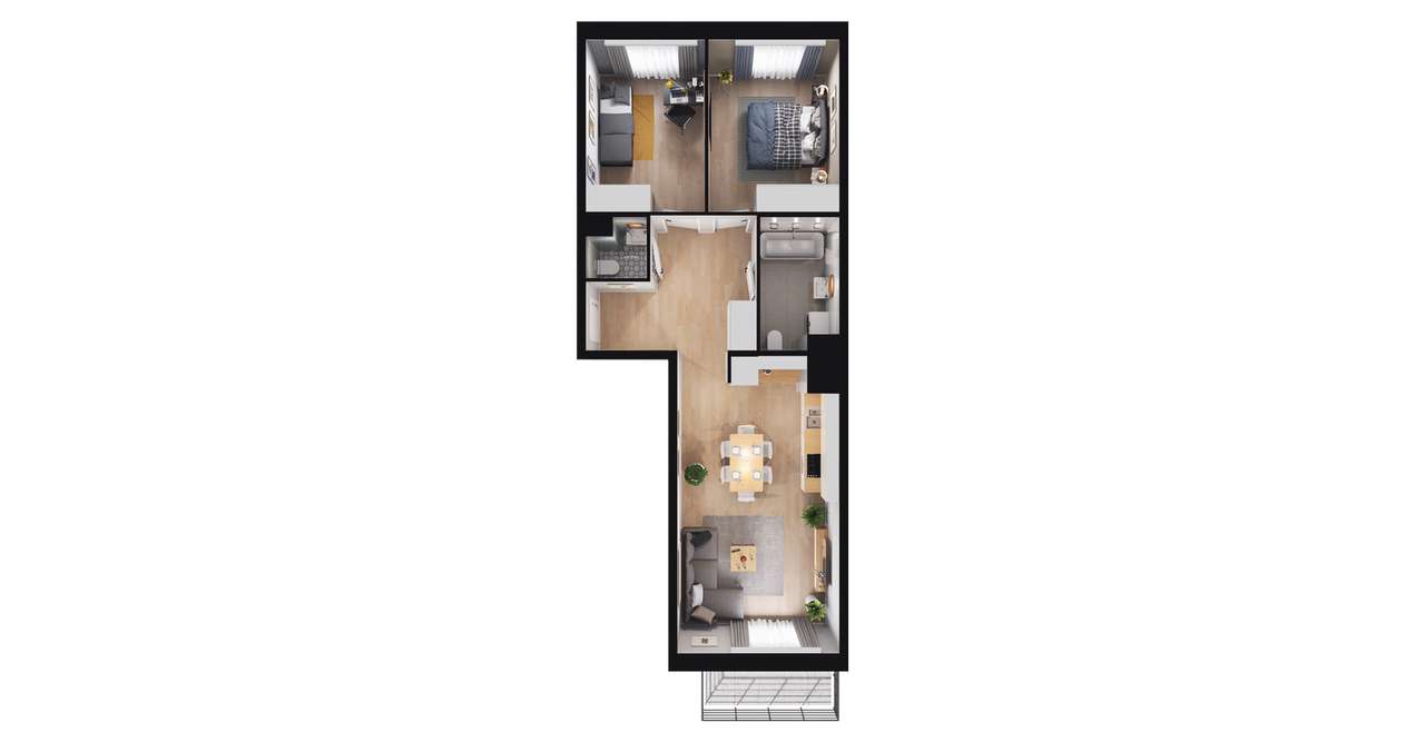 3-pokojowe mieszkanie 60m2 + balkon Bez Prowizji - Pełny obrazek: 2/7