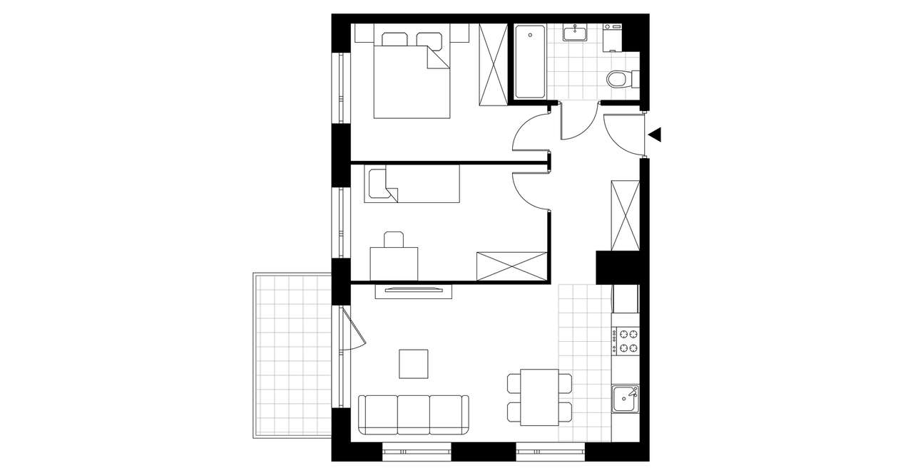 3-pokojowe mieszkanie 50m2 + balkon Bez Prowizji - Pełny obrazek: 3/8