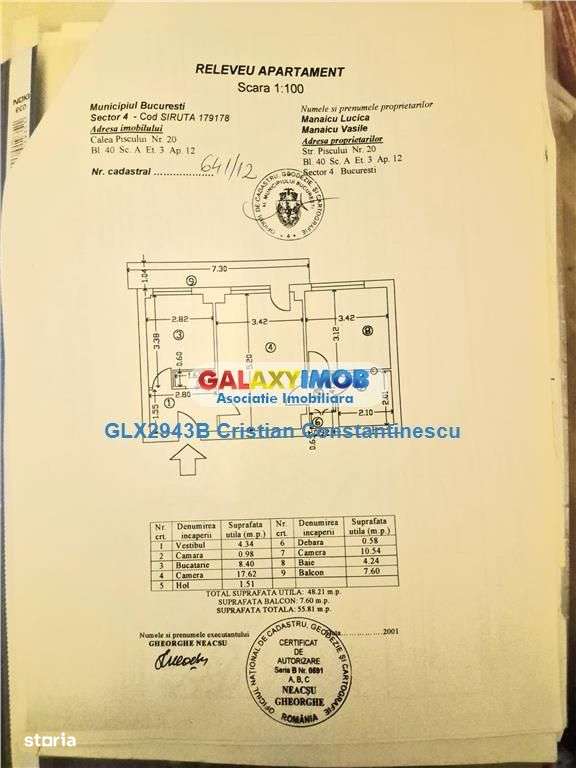 Apartament 2 camere, 56 m2, etaj 3 ,cu vedere la parcul Tineretului - Imagine principală: 3/9