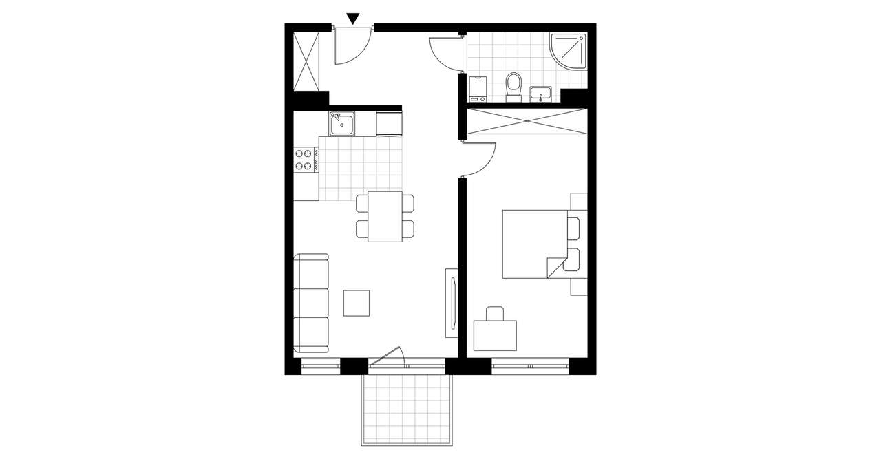 2-pokojowe mieszkanie 49m2 + balkon - Pełny obrazek: 3/8