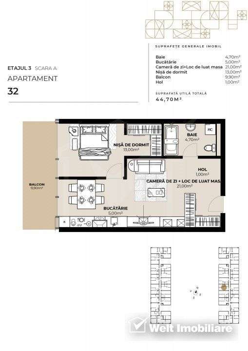 Apartament 2 camere, zona Garii, imobil de lux cu Mall la primele etaj - Imagine principală: 4/5