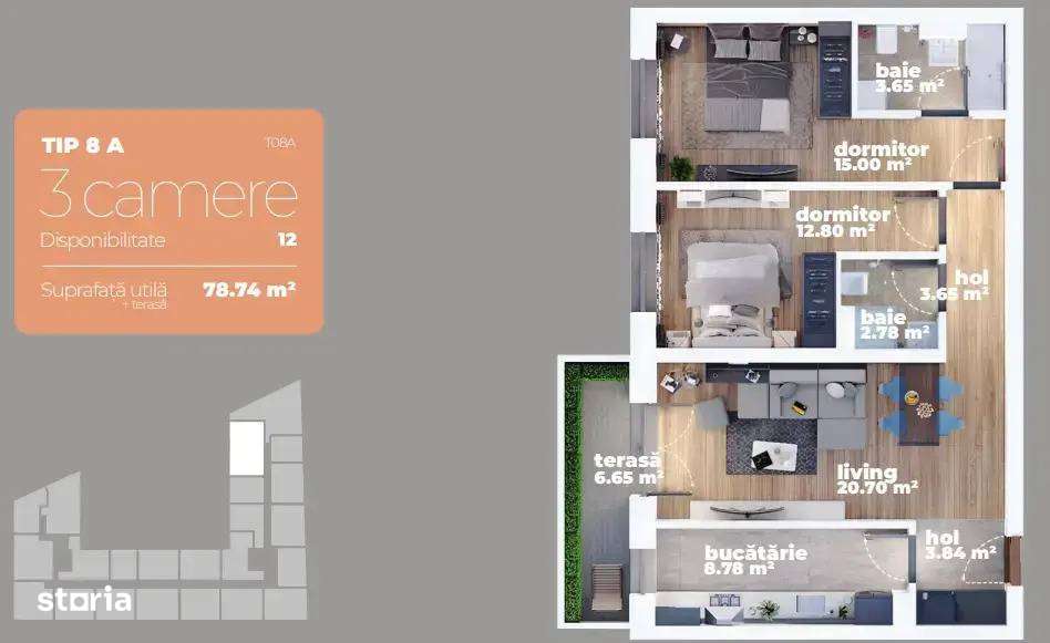 3 Camere Decomandat aproape de finalizare - Zona 1 Decembrie-1