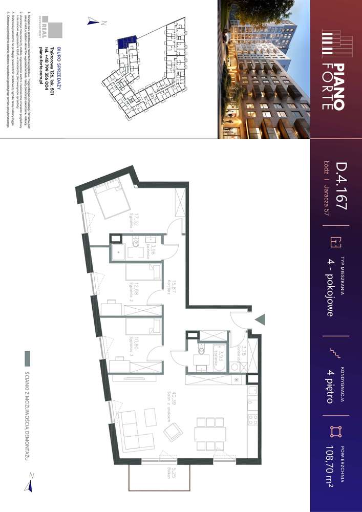 4-pokojowe mieszkanie 108m2 + balkon - Pełny obrazek: 2/7