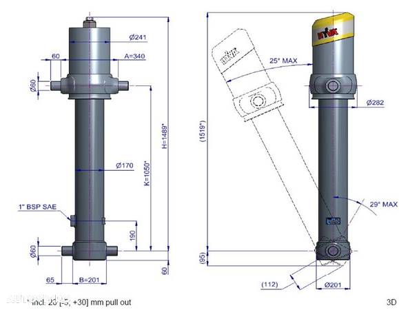 Cilindru basculare Hyva 70525377 - 1