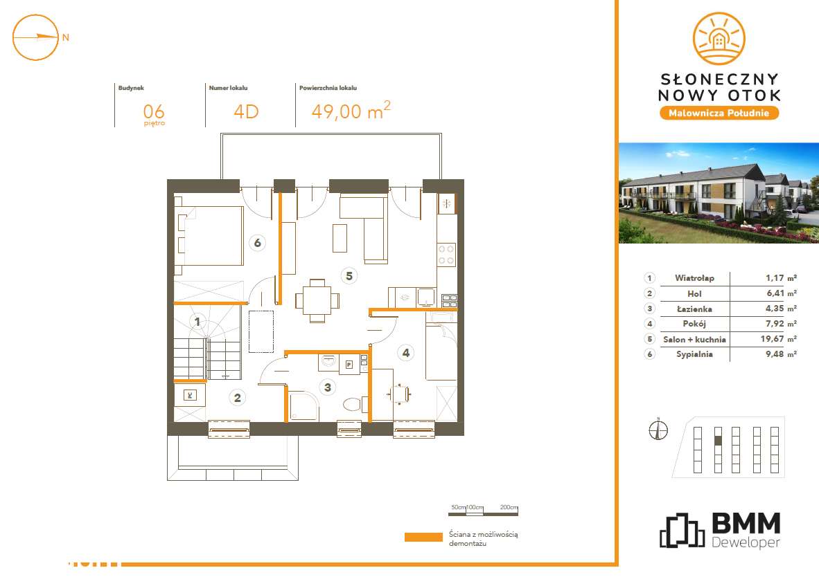 3-pokojowe mieszkanie 49m2 Bezpośrednio - Pełny obrazek: 3/8