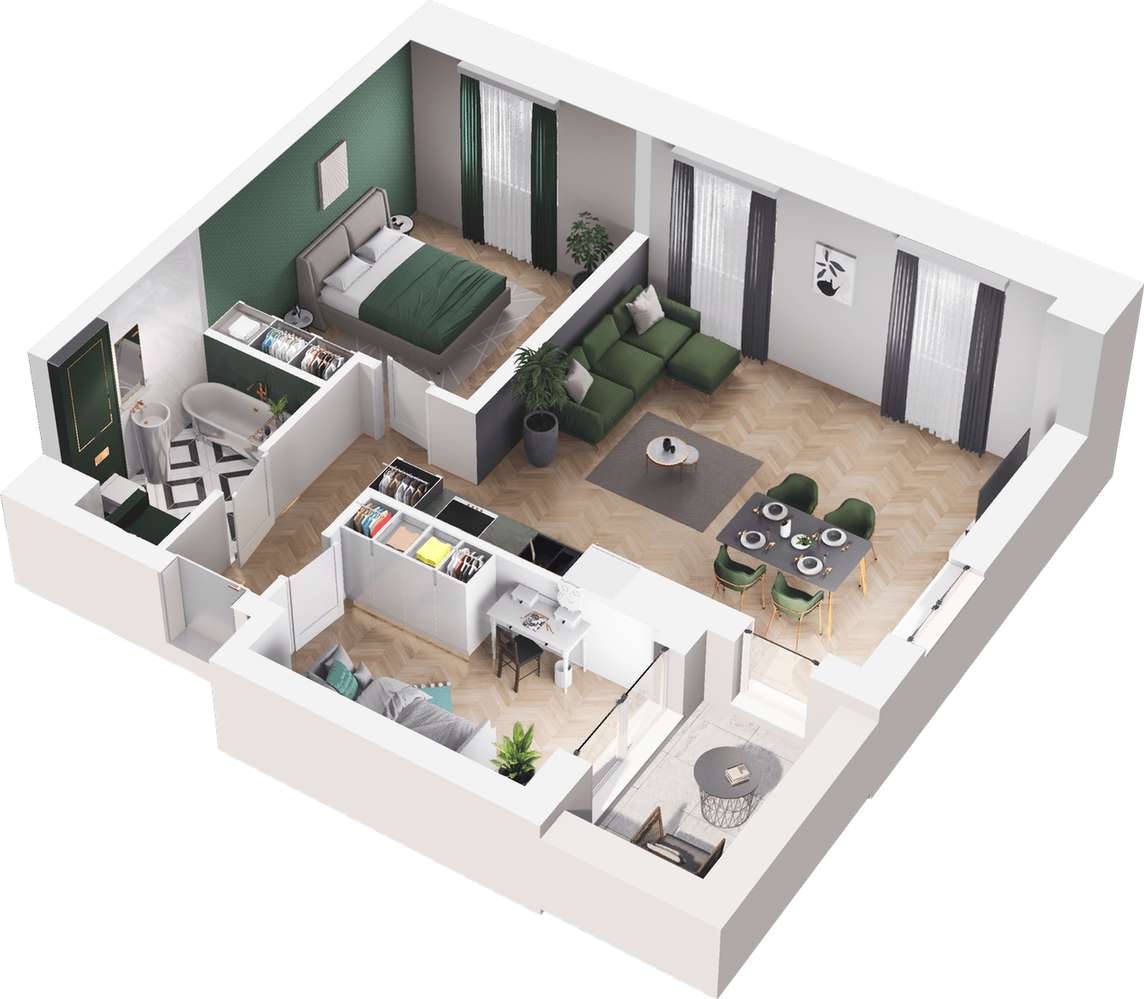 Kolejova 1 | mieszkanie 3-pok. | A.01.03 - Pełny obrazek: 4/9