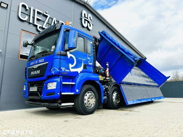 MAN TGS TGX 32.360 // E6 // 8x4 // wywrotka 3-str. Bordmatic + HDS HMF 1720 // świeżo sprowadzony // kiper kran crane żuraw - 15