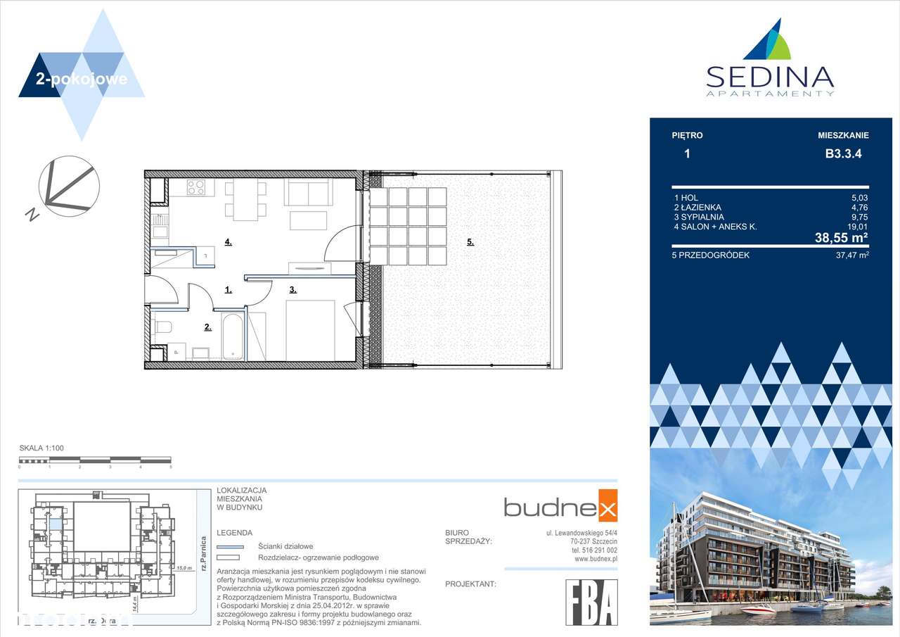 Sedina | apartament 2-pok. | B3.3.4 - Pełny obrazek: 2/9