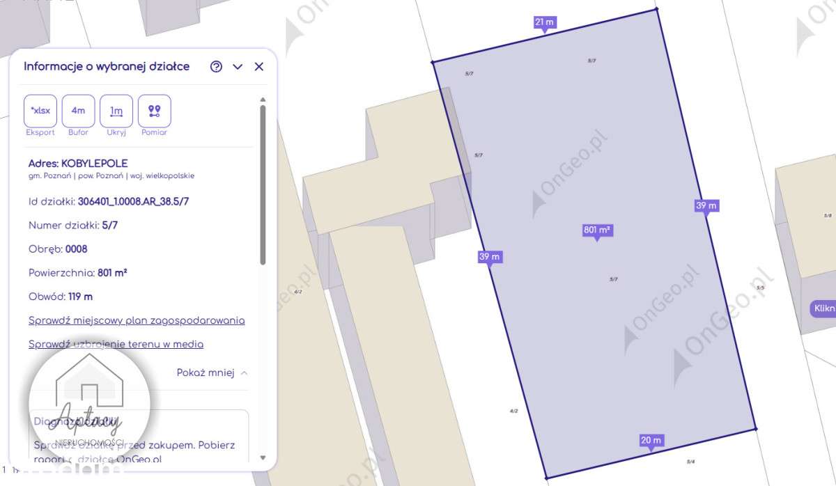Działka pod zabudowę mieszkaniową jednorodzinną - Pełny obrazek: 2/8