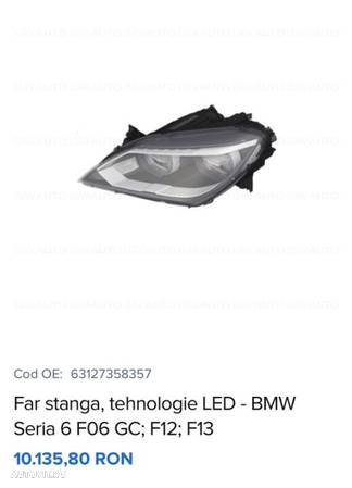 far Stanga bmw adaptiveled adaptive led f06 F12 f13 seria 6 fără Facelift 2011-2015 separat  vând și module calculator tms ecu care este compatibil si cu x6 e71 si x5 e70 cu far led / laser - 7