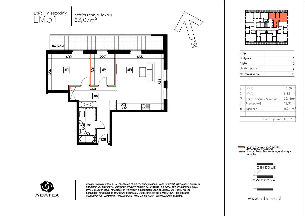 Osiedle Gwiezdna | mieszkanie 3-pok. | B31 - Pełny obrazek: 2/9