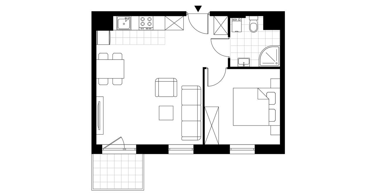 2-pokojowe mieszkanie 42m2 + balkon Bez Prowizji - Pełny obrazek: 4/9