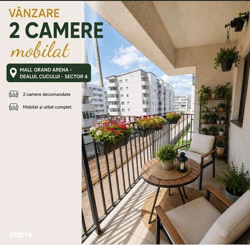 2 camere mobilat - Mall Grand Arena - Dealul Cucului - Sector 4
