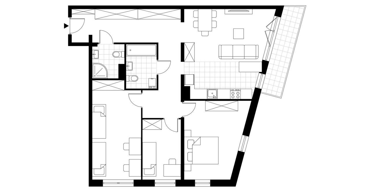 4-pokojowe mieszkanie 92m2 + balkon - Pełny obrazek: 3/8