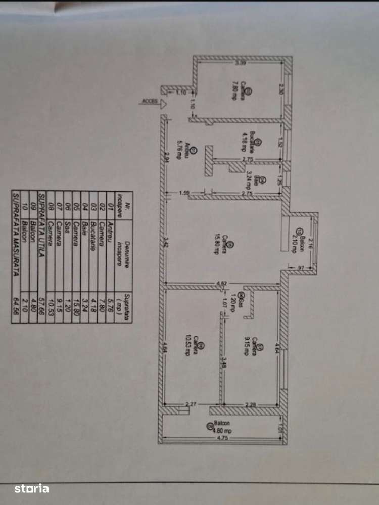 APARTAMENT 4 CAMERE-ZONA SPITALUL JUDETEAN-CENTRALA PROPRIE-ETAJ 3!-6
