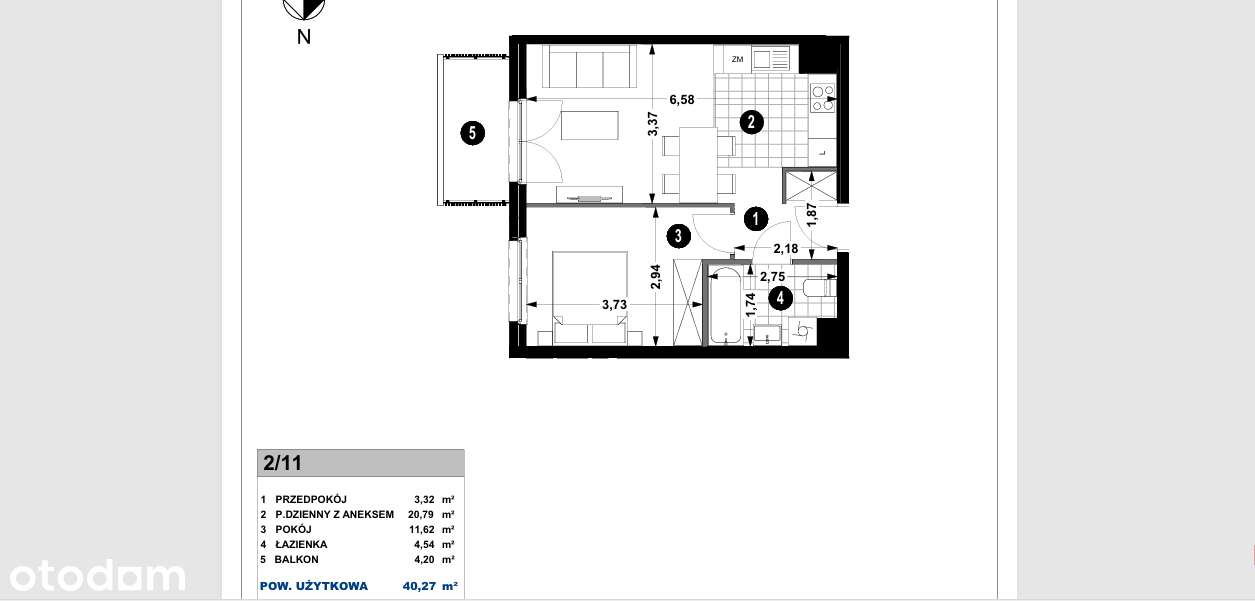 2 pokoje / Wróciło do sprzedaży / Gotowe ! - Pełny obrazek: 2/3