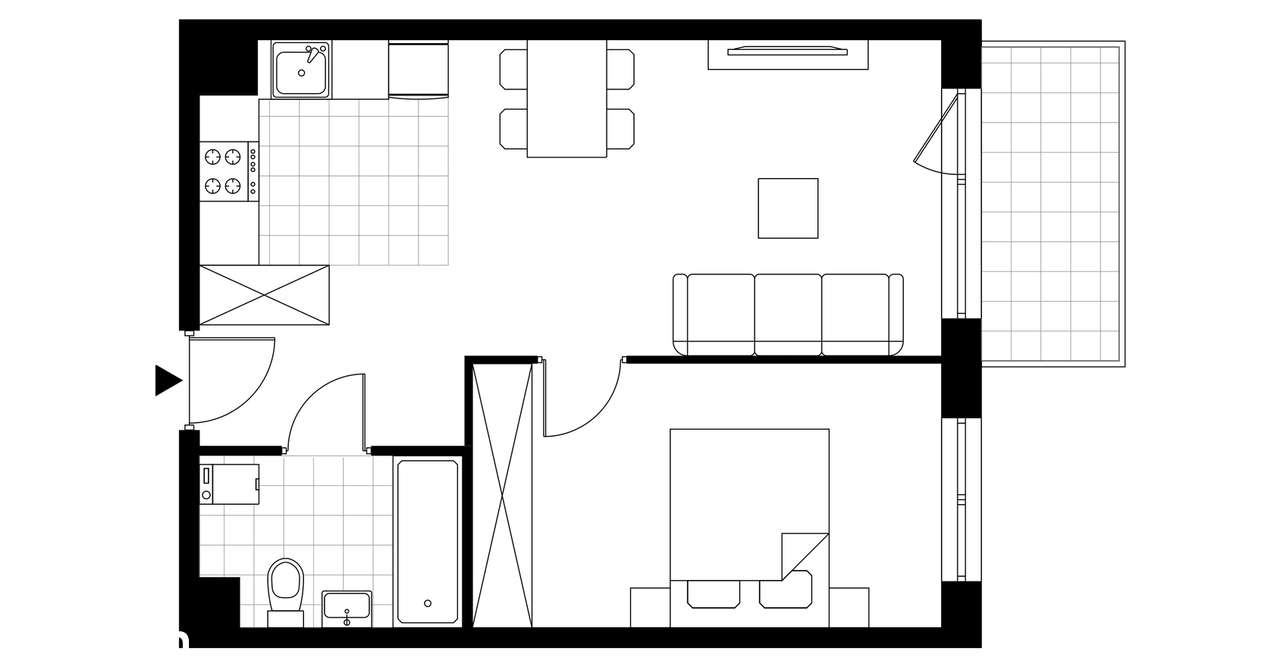 2-pokojowe mieszkanie 40m2 + balkon Bez Prowizji - Pełny obrazek: 4/9