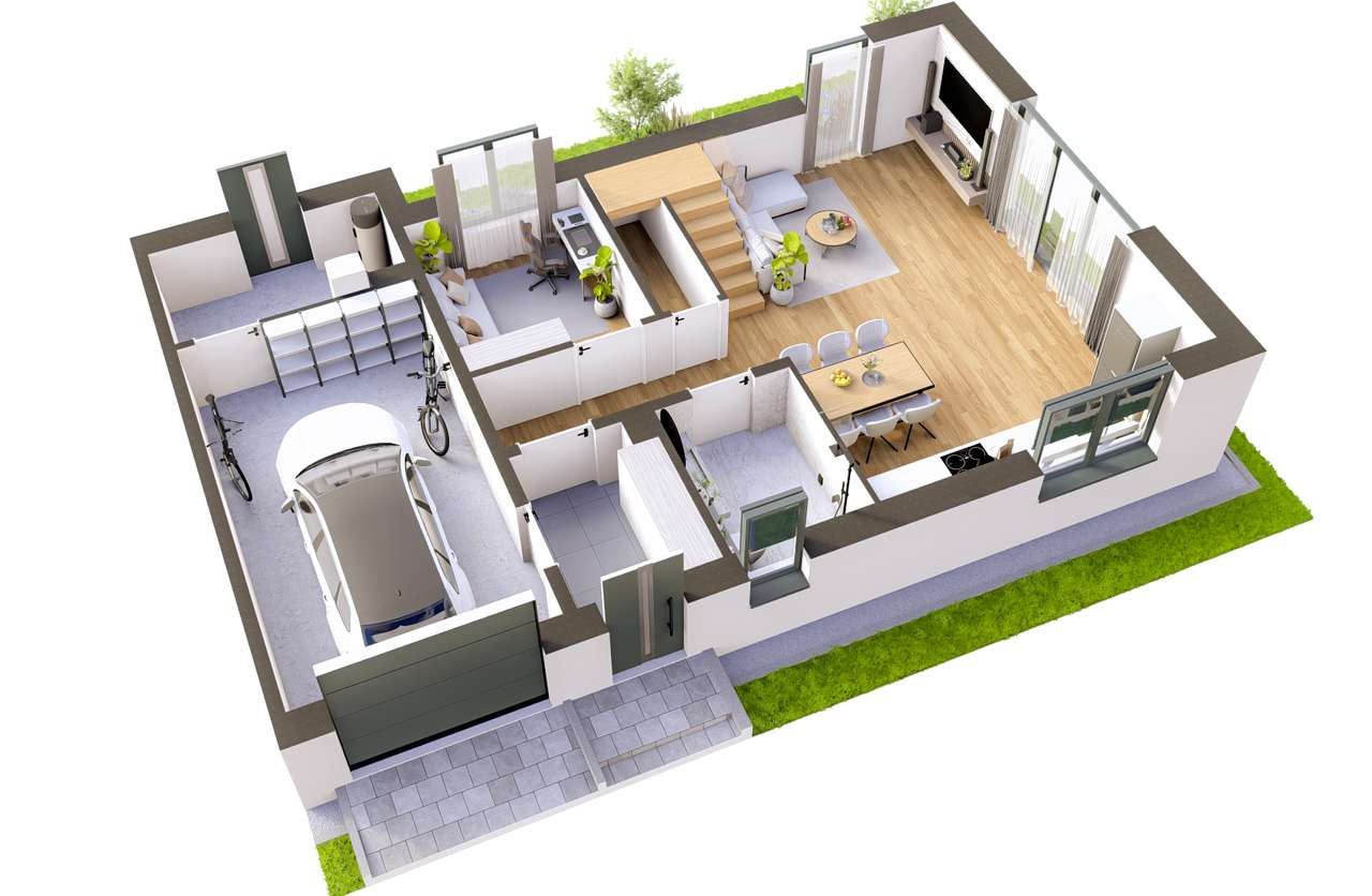 Dom oddzielony garażami-5