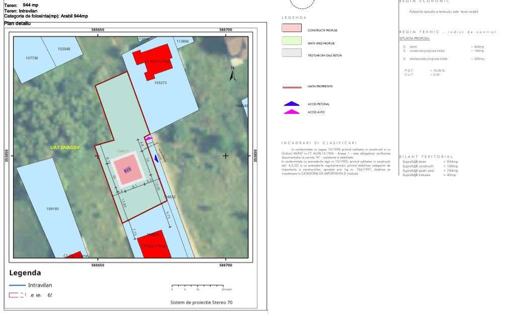 Loc de casa cu utilitati, 944mp cu 29m deschidere, Ciofliceni - Snagov - Imagine principală: 2/13