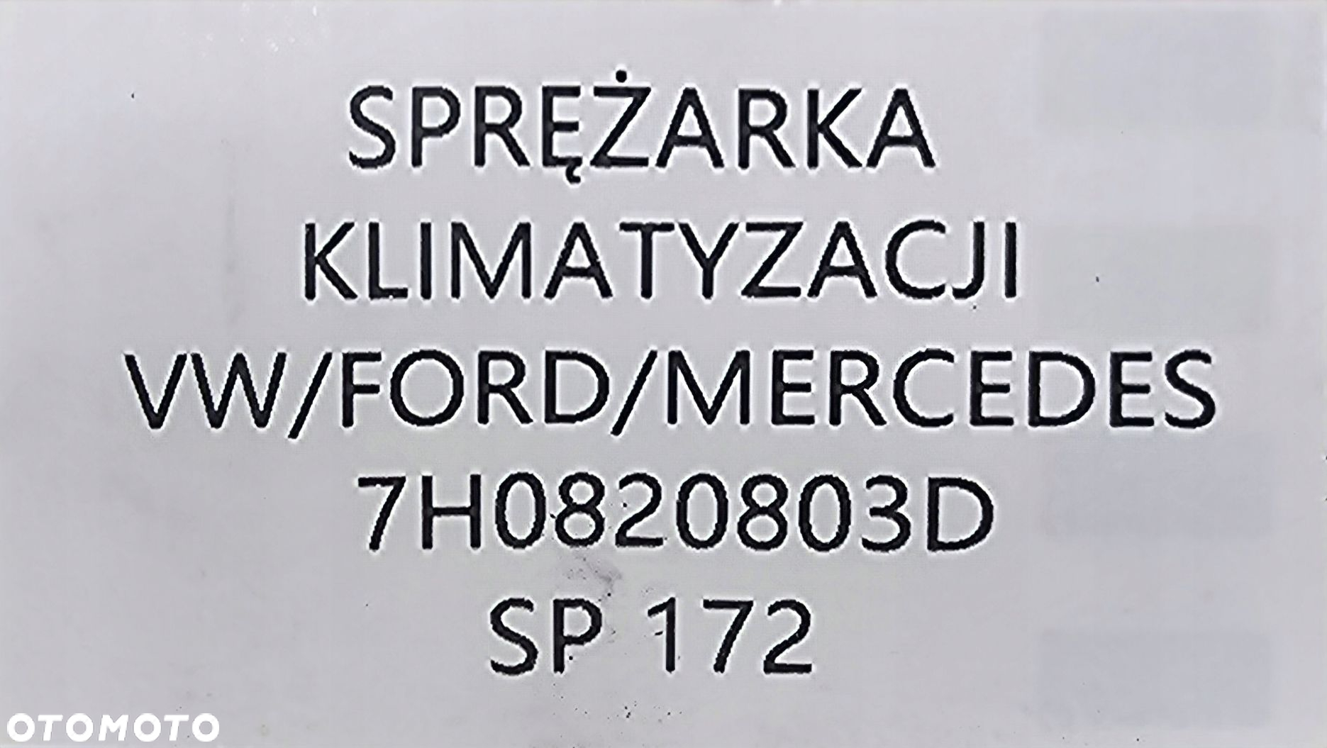 ORG SPRĘŻARKA KLIMATYZACJI AUDI SKODA SEAT VW FORD MERCEDES 7H0820803D - 7