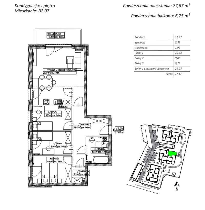 4 pok. z aneksem i dużym balkonem. Wołów ul. Inwalidów Wojennych-2
