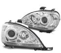 FARÓIS ANGEL EYES PARA MERCEDES ML W163 98-01 FUNDO CROMADO - 1