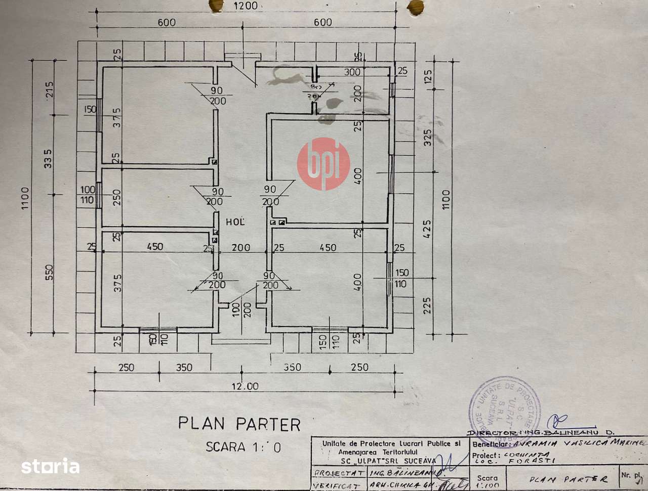 SE VINDE VILA cu 12 cam. “la gri” cu peste 40ari teren in Forasti, SV-3