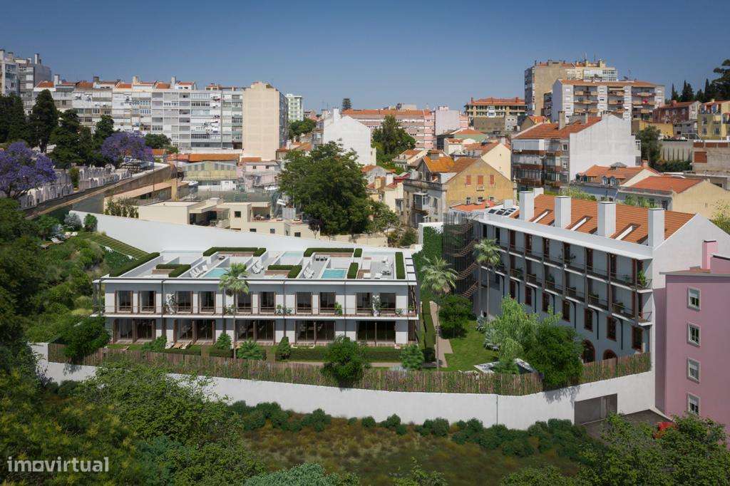 T1  Moderno, Piscina Jardim Condomínio na Histórica Vila do Tijolo-7