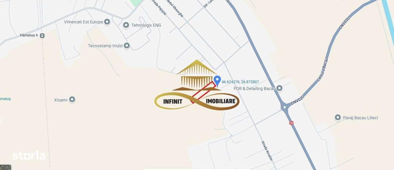 Teren intravilan de vanzare in Hemeius Bacau 1725 mp - Imagine principală: 1/3