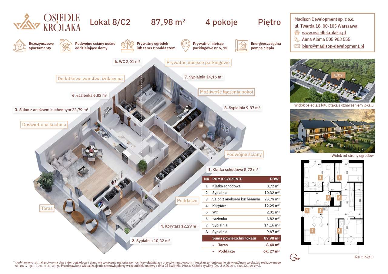 Nowoczesny apartament z poddaszem i balkonem- os. Królaka - Pełny obrazek: 4/6