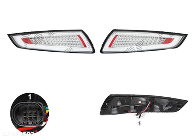 Lampa spate, stop Porsche 911 (997), 09.2004-06.2008, spate, stanga+dreapta, LED; alb, crom; tuning, - 1