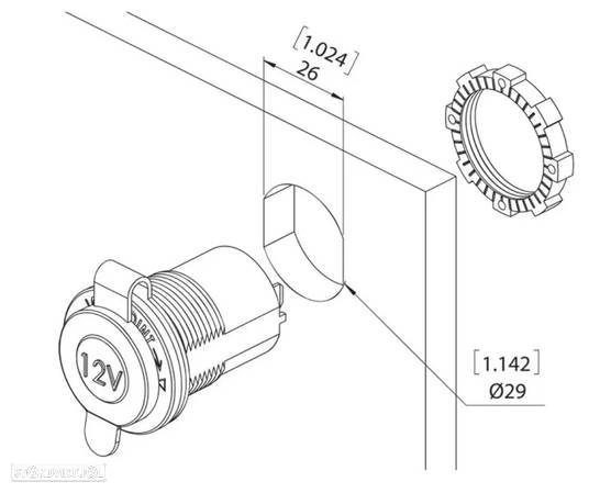 Adaptador Isqueiro estanque Universal - 12v - 7