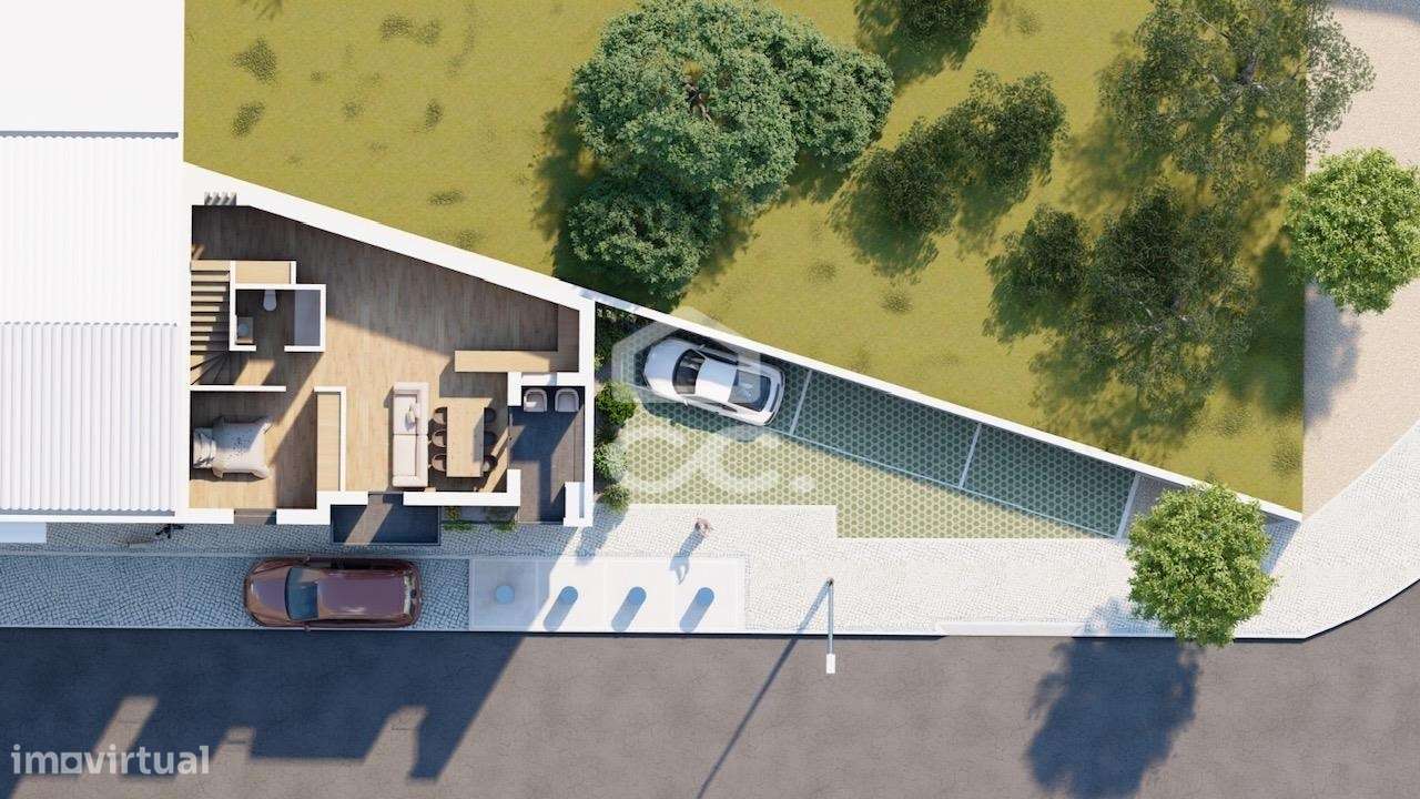 Apartamento T2 duplex novo com terraço e estacionamento no centro da V-5